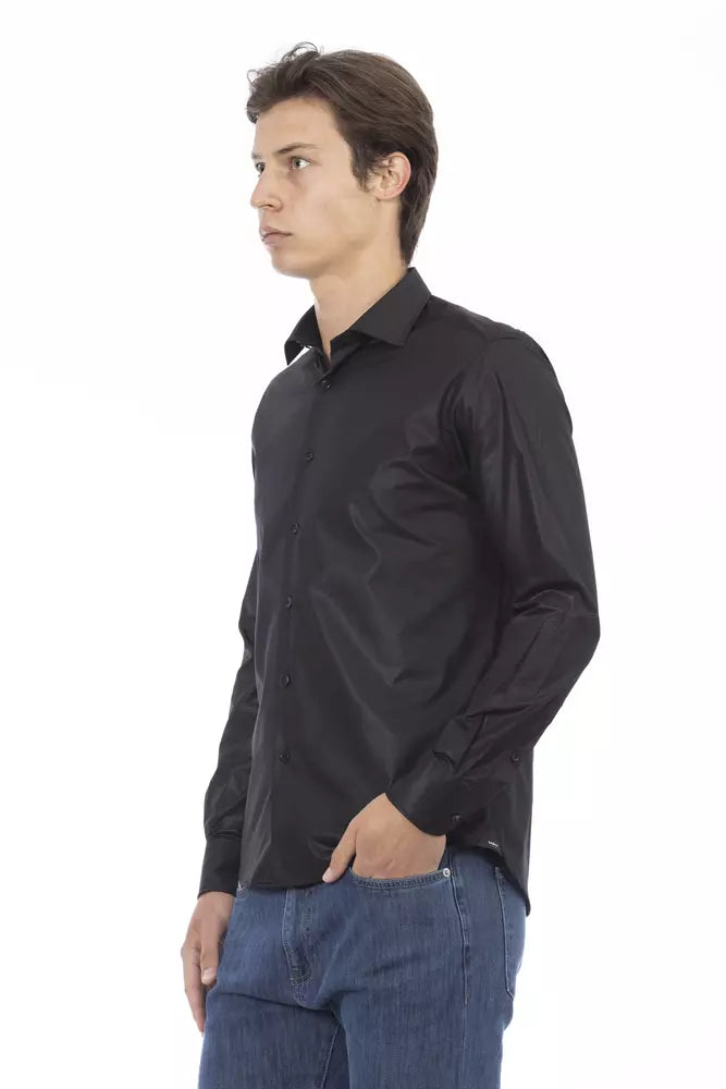 Black Polyester Men's Shirt