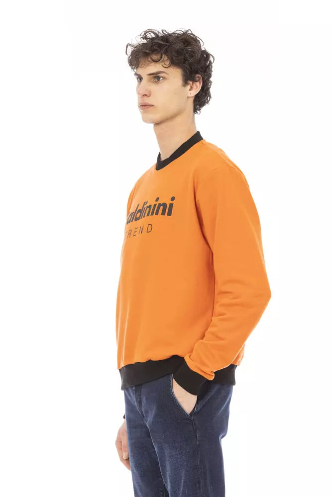 Orangefarbener Baumwollpullover