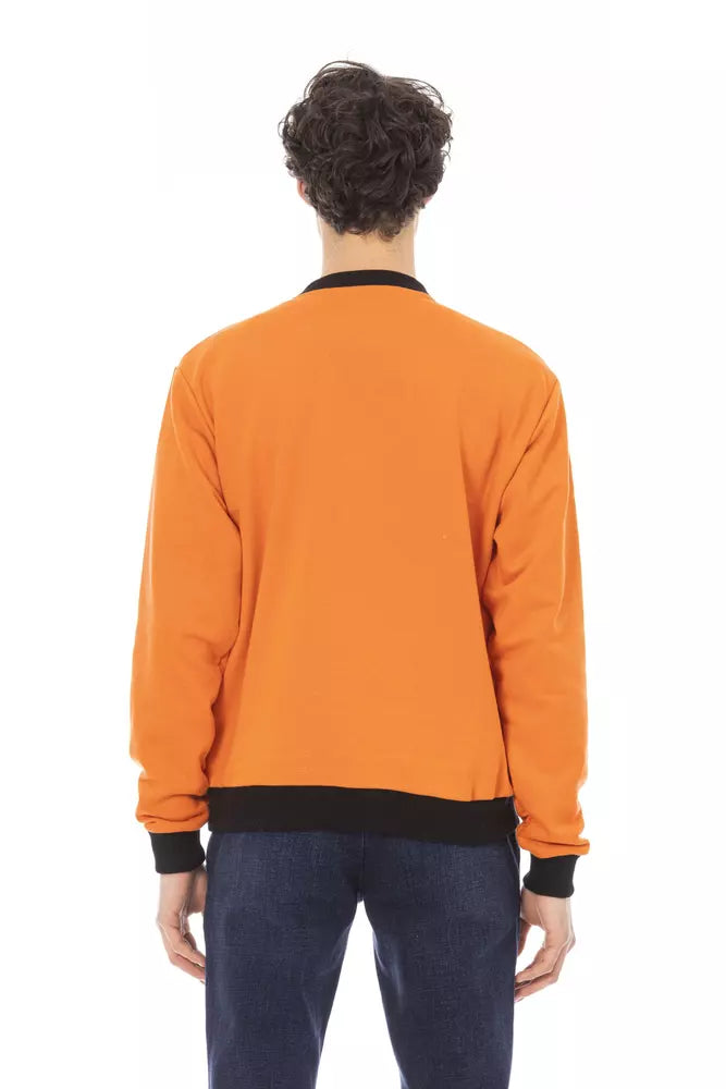 Orangefarbener Baumwollpullover