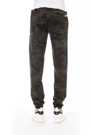 Green Cotton Men Sport Pant