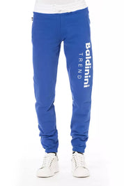 Blue Cotton Men Pant