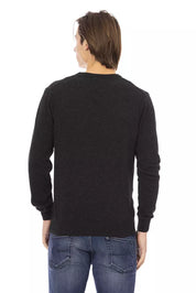 Black Wool Men Sweater