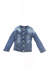 Blue Cotton Women Jacket