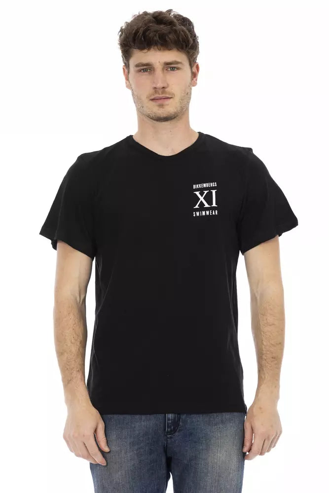 Black Cotton Men T-Shirt