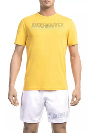 Yellow Cotton Men T-Shirt