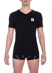 Black Cotton Men T-Shirt