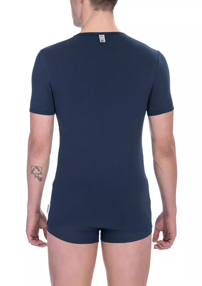 Blue Cotton Men's T-Shirt