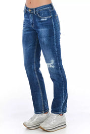 Blue Cotton Women Jeans