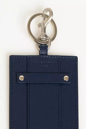 Blue Leather Men Keychain