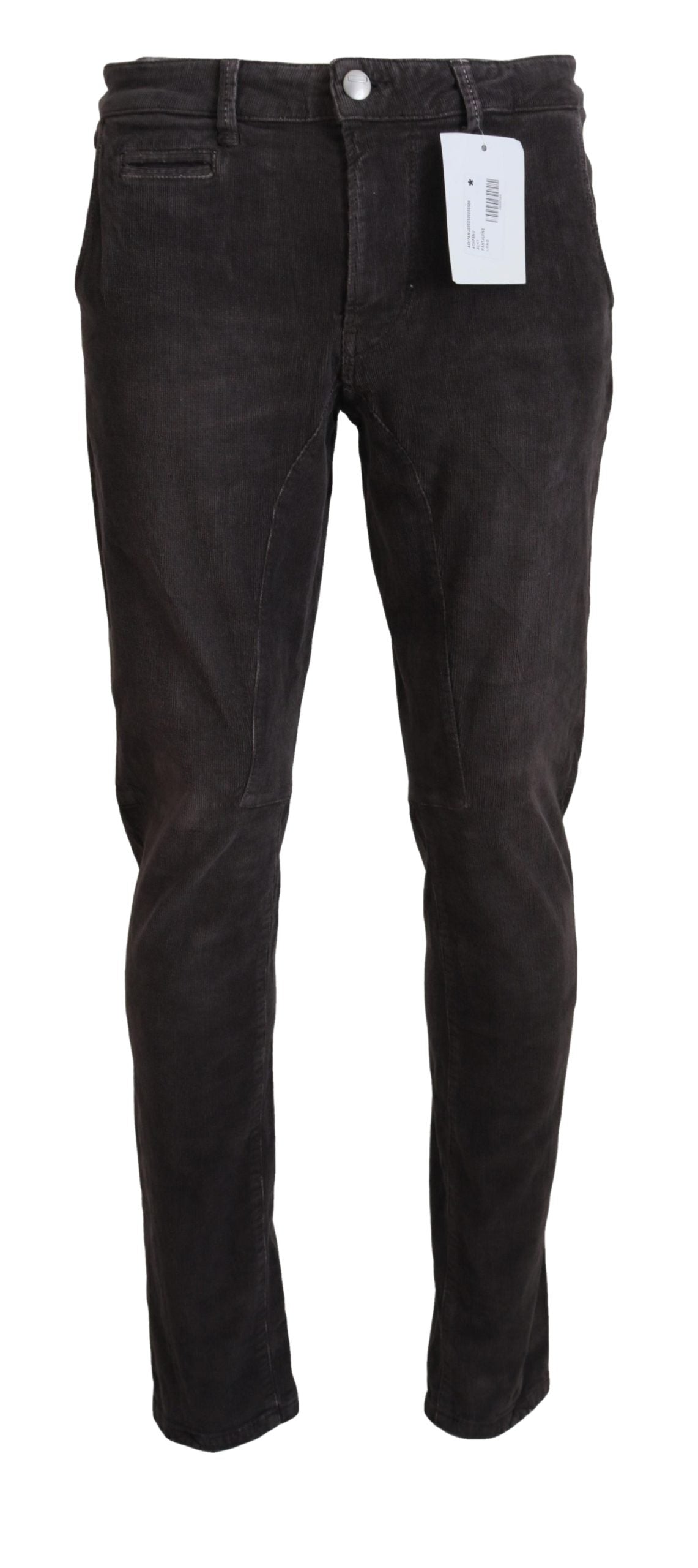 Pantalon décontracté homme coupe droite en coton marron