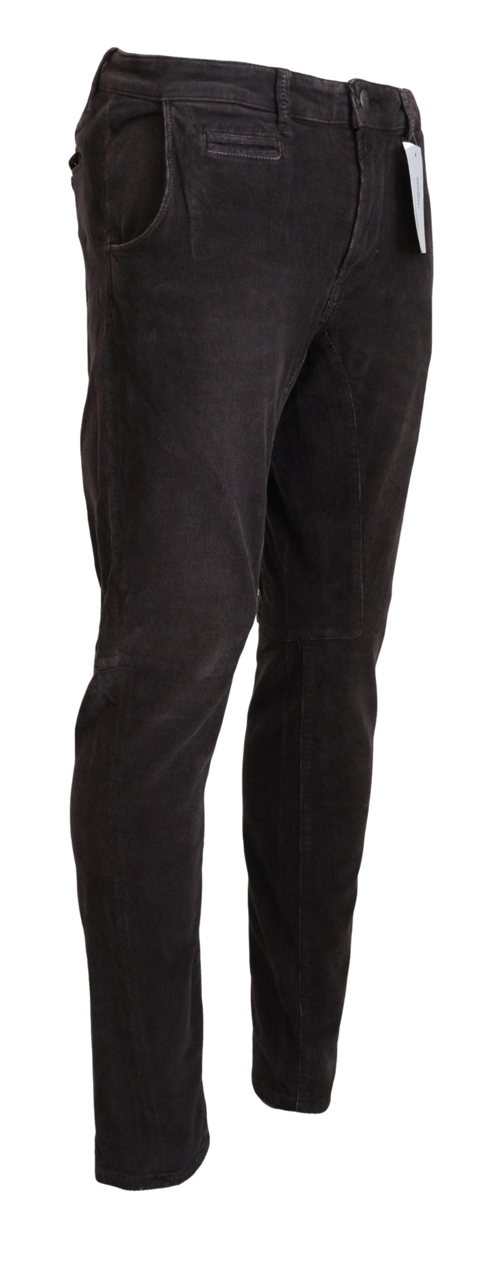 Pantalon décontracté homme coupe droite en coton marron