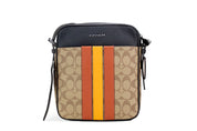 Hudson 21 Signature Varsity Stripe Coated Canvas Crossbody Bag