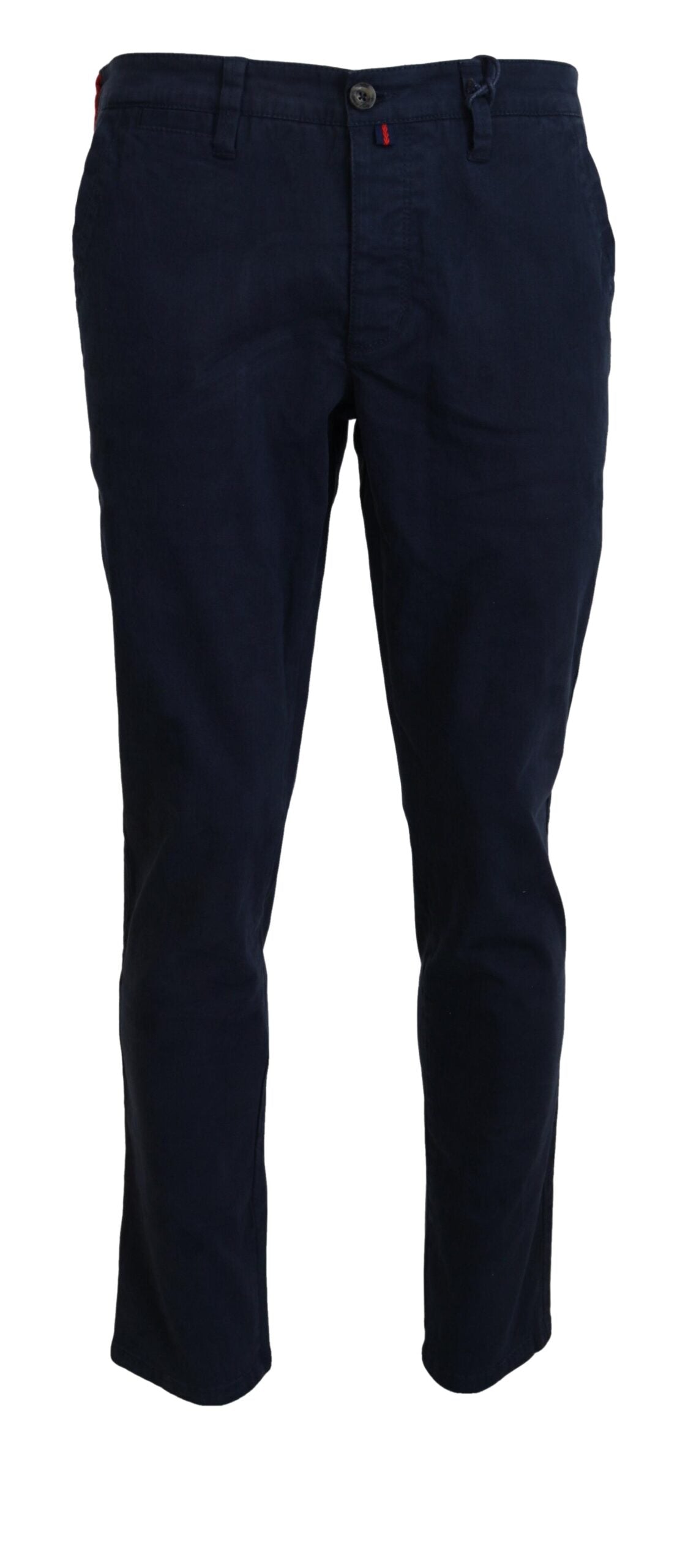 Pantalon habillé décontracté en coton bleu coupe droite pour homme