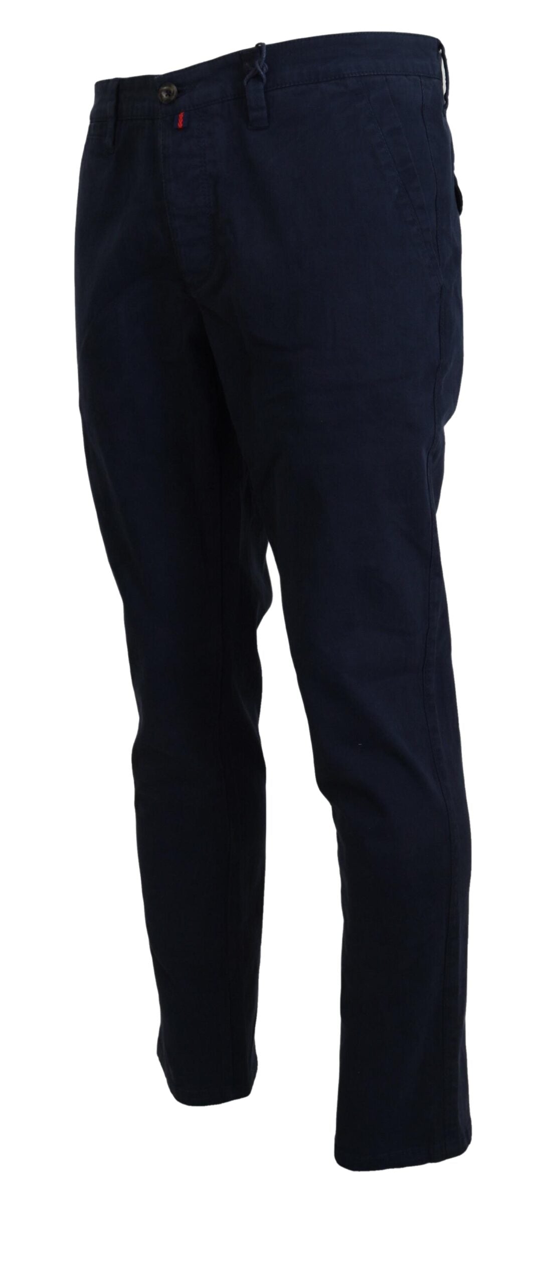 Pantalon habillé décontracté en coton bleu coupe droite pour homme