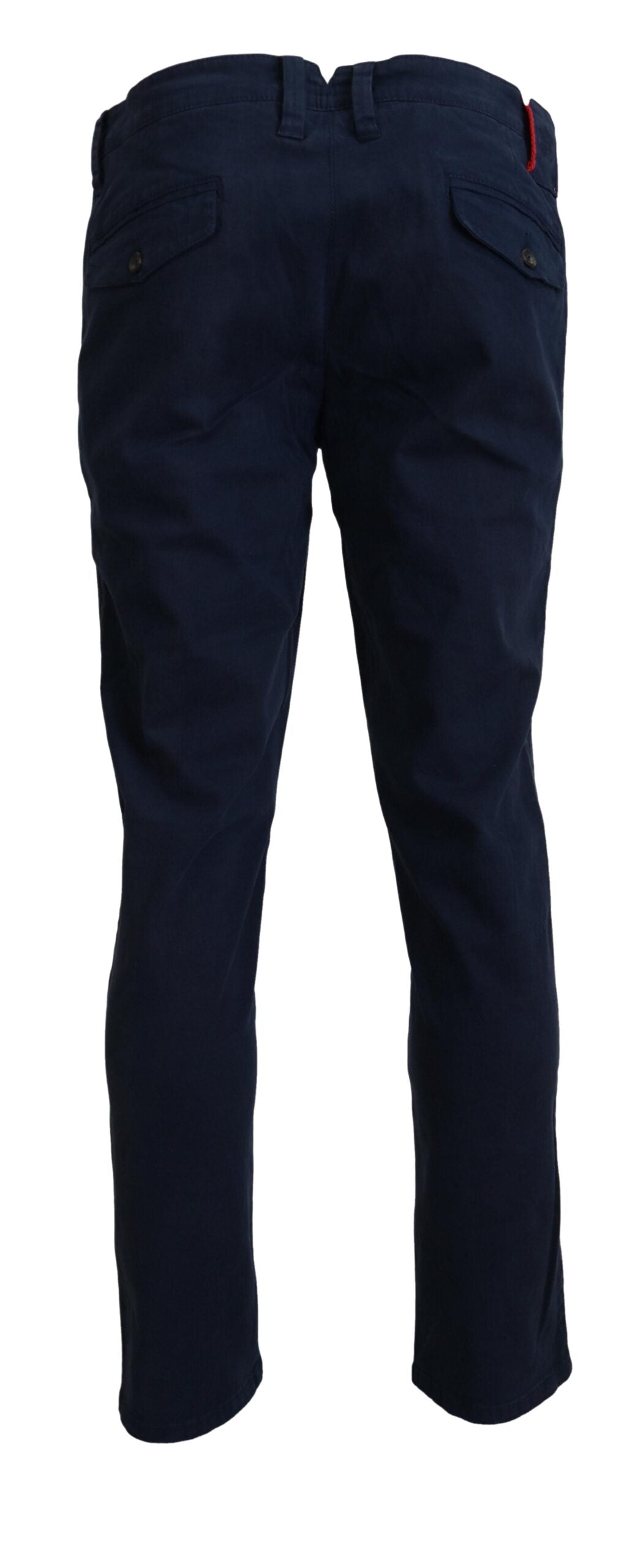 Pantalon habillé décontracté en coton bleu coupe droite pour homme