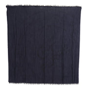 Écharpe à franges en laine bleu foncé