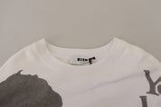 White Cotton Crewneck Pullover Sweatshirt Sweater