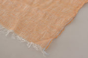 Écharpe à franges en tricot en lin pêche