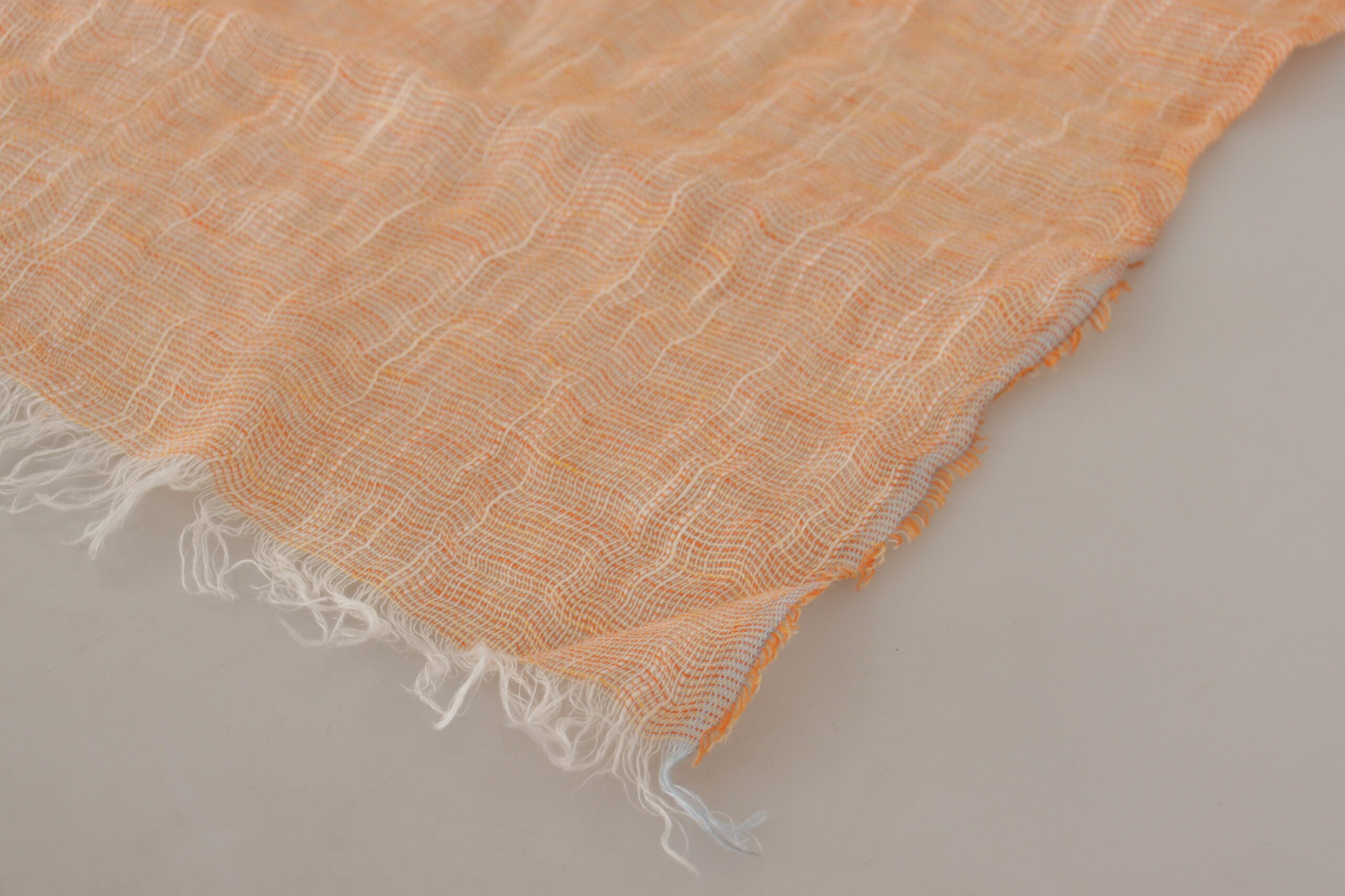 Écharpe à franges en tricot en lin pêche