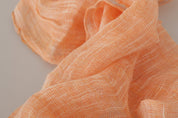 Écharpe à franges en tricot en lin pêche