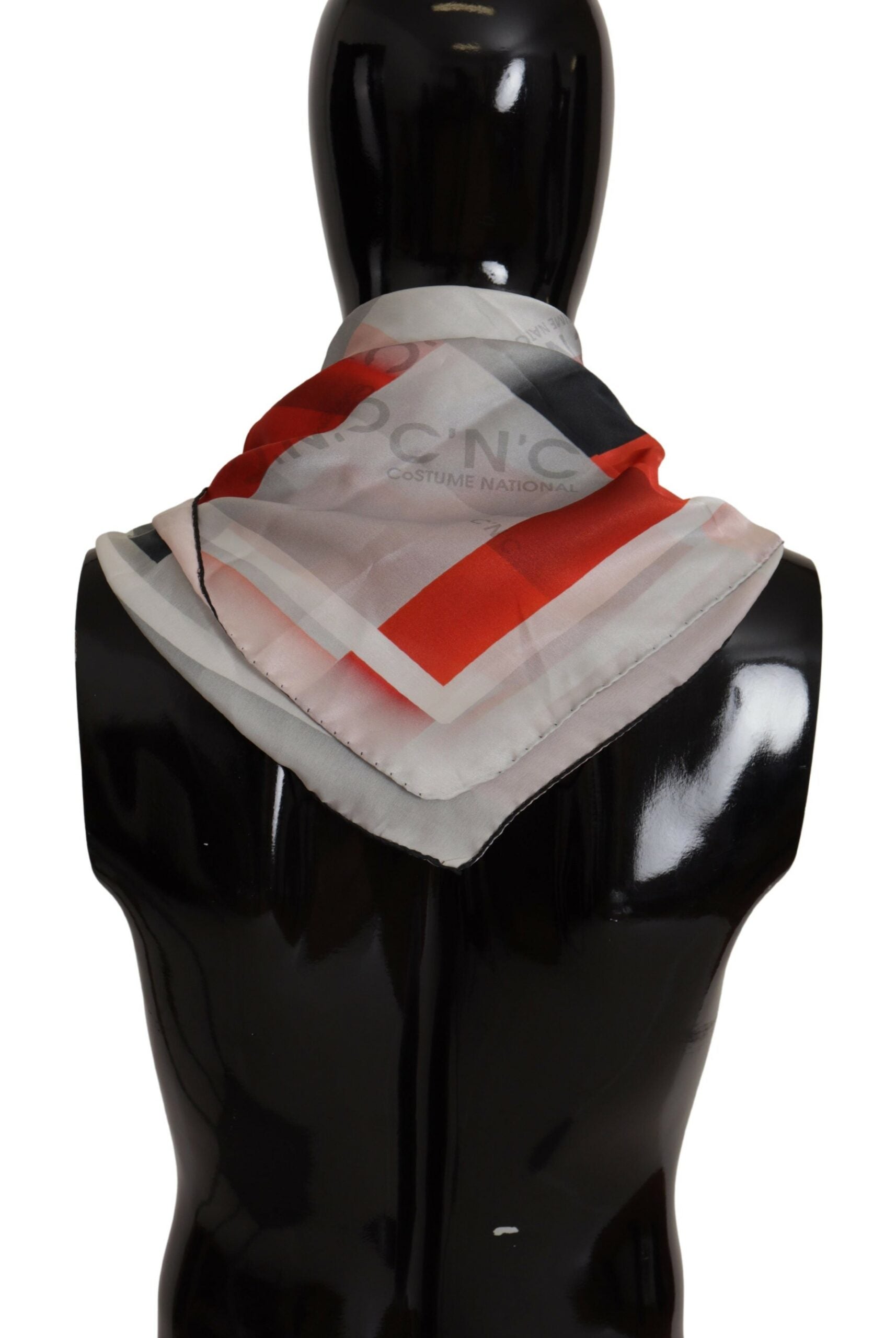 Foulard châle en soie rouge gris