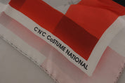 Foulard châle en soie rouge gris