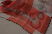 Foulard châle rouge gris