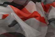 Foulard châle rouge gris