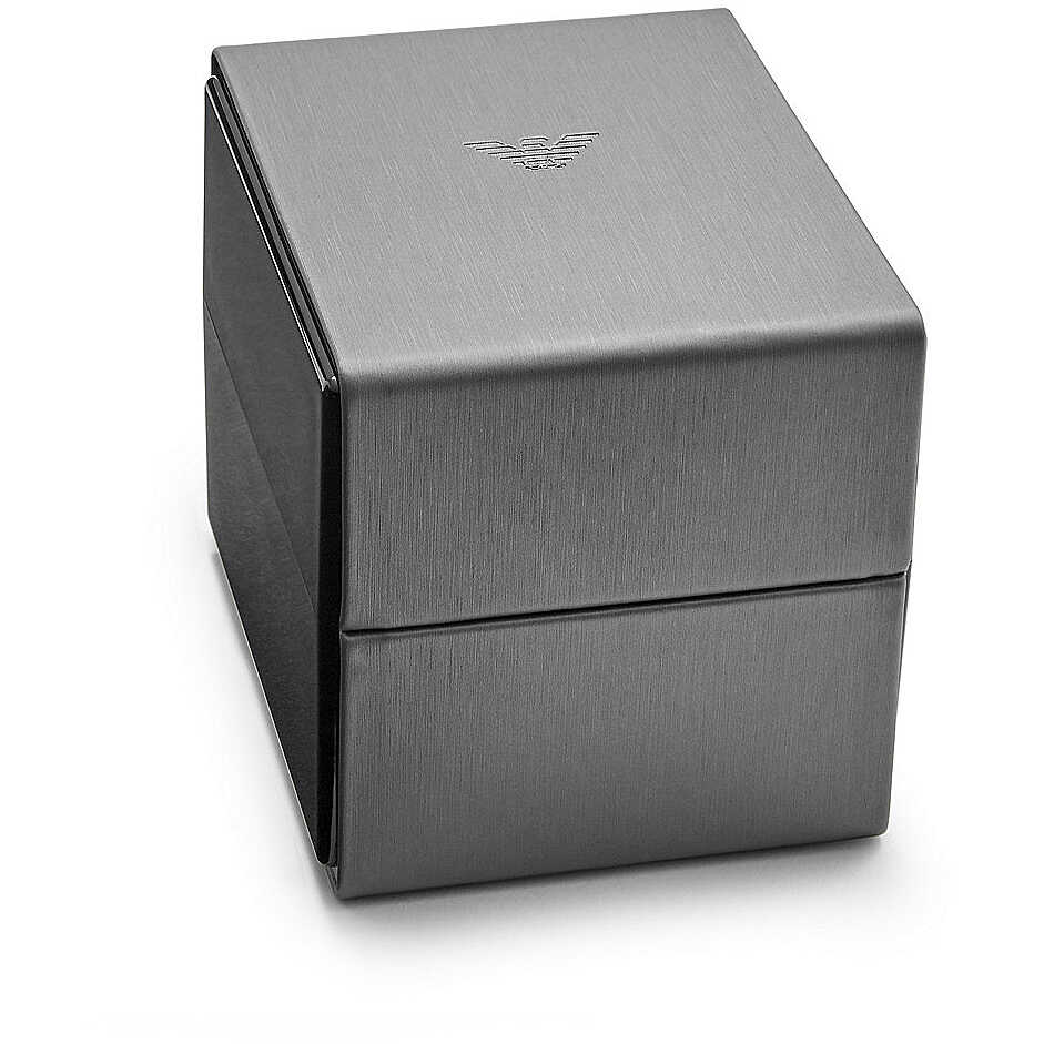 Montre à quartz en acier et cuir marron