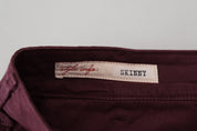 Maroon Skinny Fit Cotton Pants