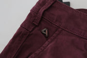 Maroon Skinny Fit Cotton Pants