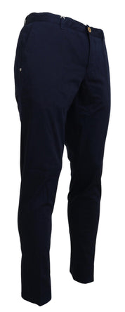 Elegant Dark Blue Slim Chino Pants