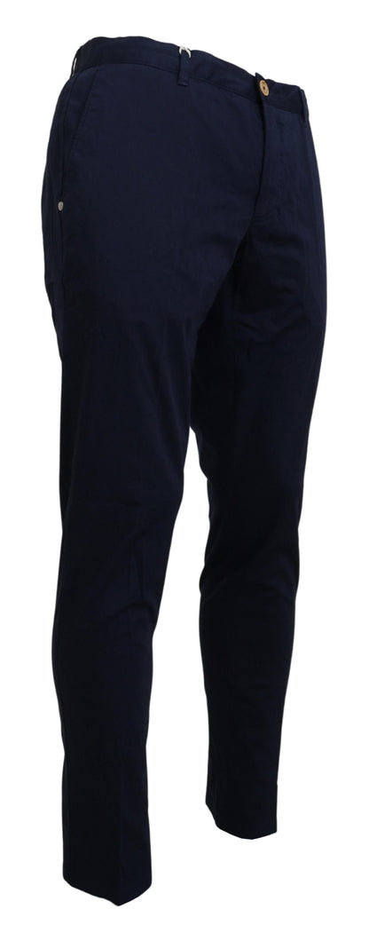 Dunkelblaue Skinny-Herrenhose aus Baumwolle