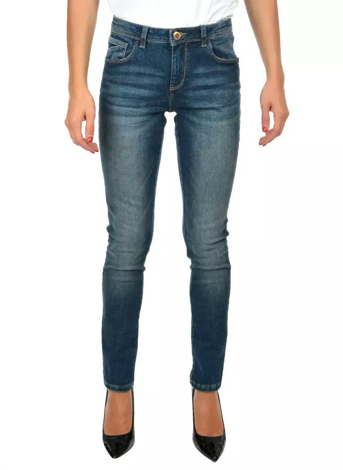 Blue Cotton Women Jeans