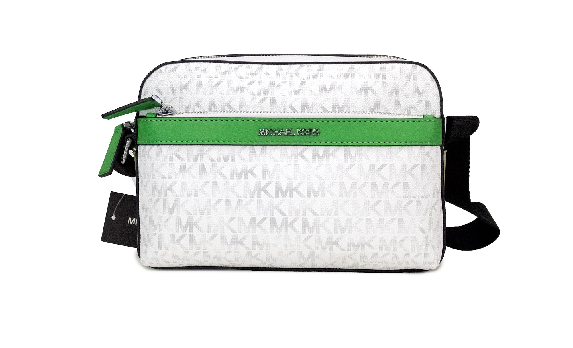 Cooper Petit sac à bandoulière utilitaire en PVC blanc brillant Palm Signature