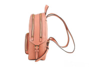 Jaycee Medium Sherbert Pebbled Leather Zip Pocket Backpack Bookbag