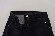 Sleek Black Washed Low Waist Skinny Jeans