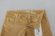 Chic Brown Low Waist Skinny Corduroy Pants