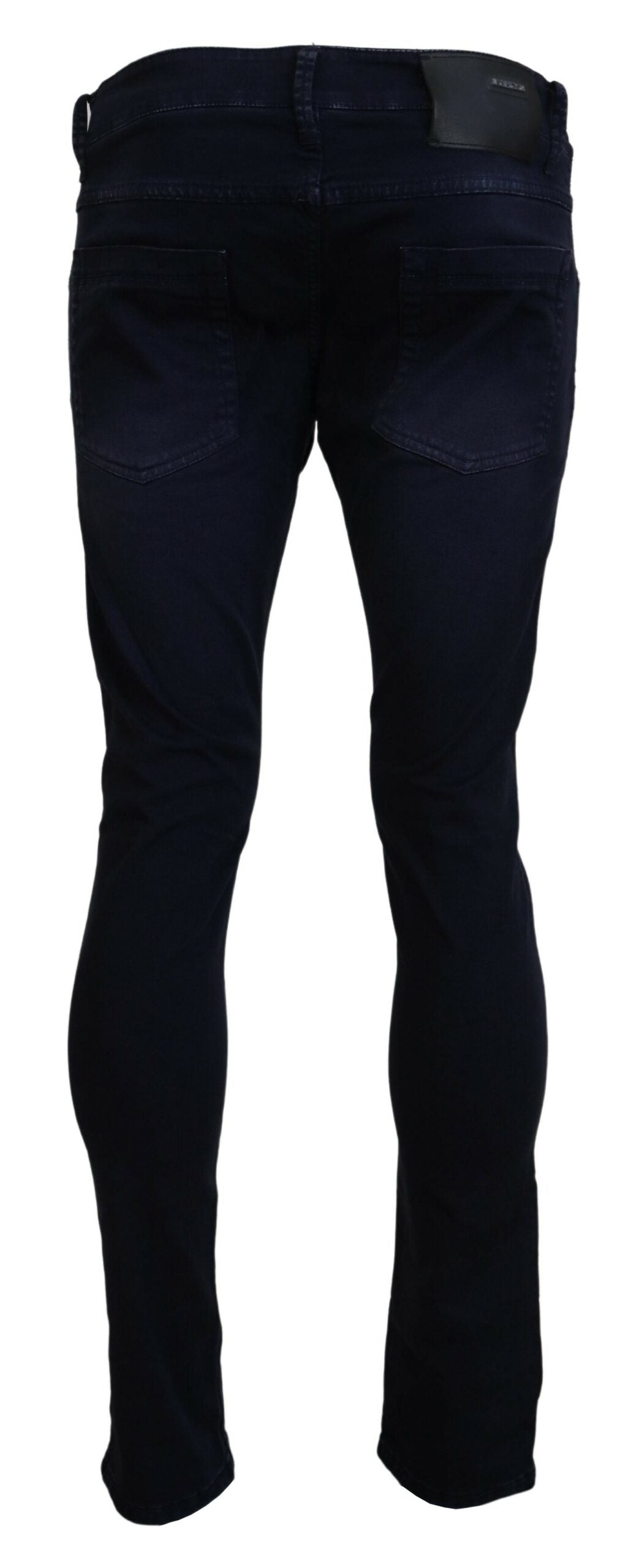 Blaue, schmal zulaufende Slim-Fit-Herren-Jeans aus lässigem Denim aus Baumwolle