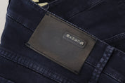 Blaue, schmal zulaufende Slim-Fit-Herren-Jeans aus lässigem Denim aus Baumwolle