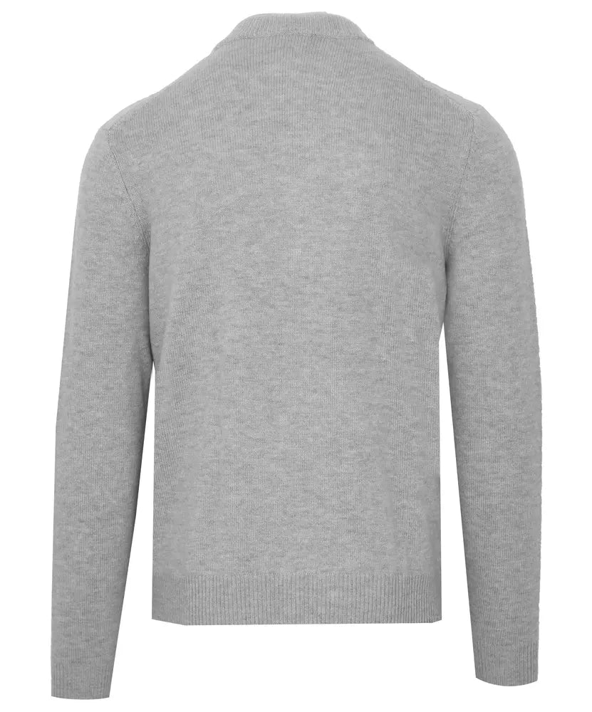 Gray Wool Men Turtleneck Sweater