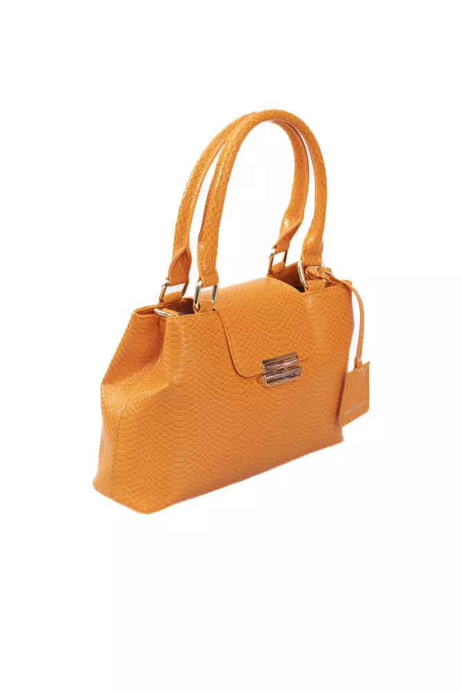 Orange Polyurethane Women Crossbody