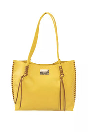 Yellow Polyurethane Women Handbag