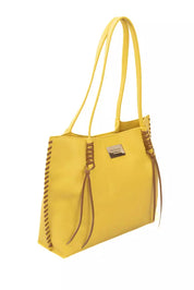 Yellow Polyurethane Women Handbag