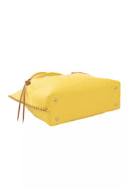 Yellow Polyurethane Women Handbag