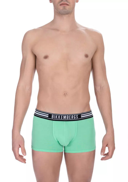 Green Cotton Men Underwear Trunk Pack