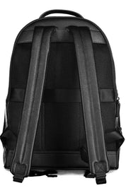 Black Polyethylene Men Backpack