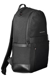 Black Nylon Men Backpack