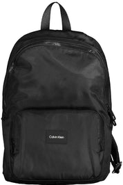 Black Polyester Men Backpack