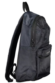 Blue Polyester Men Backpack